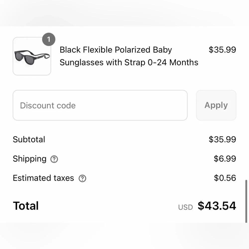 NEW IN BOX Black Flexible Polarized Baby Sunnies Sunglasses w/Strap 0-24 Months